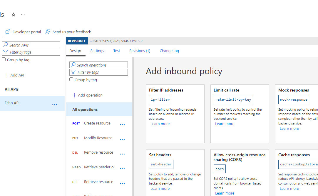 Azure API Management - Policy Editor