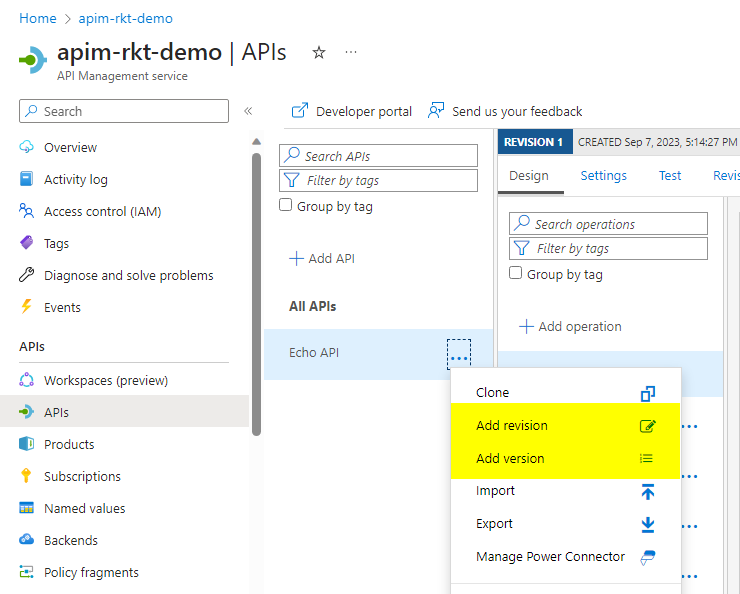 Azure API Management - Change Management